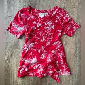 Maeve Anthropologie Red Toile Tie Back Blouse Top S Cottagecore Chic